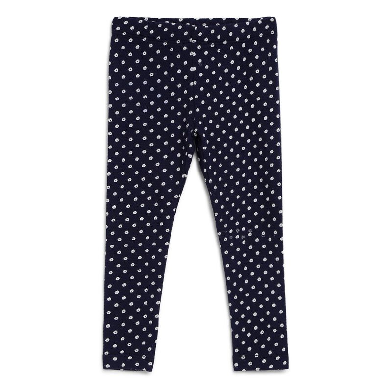 Girls Blue Printed Leggings image number null